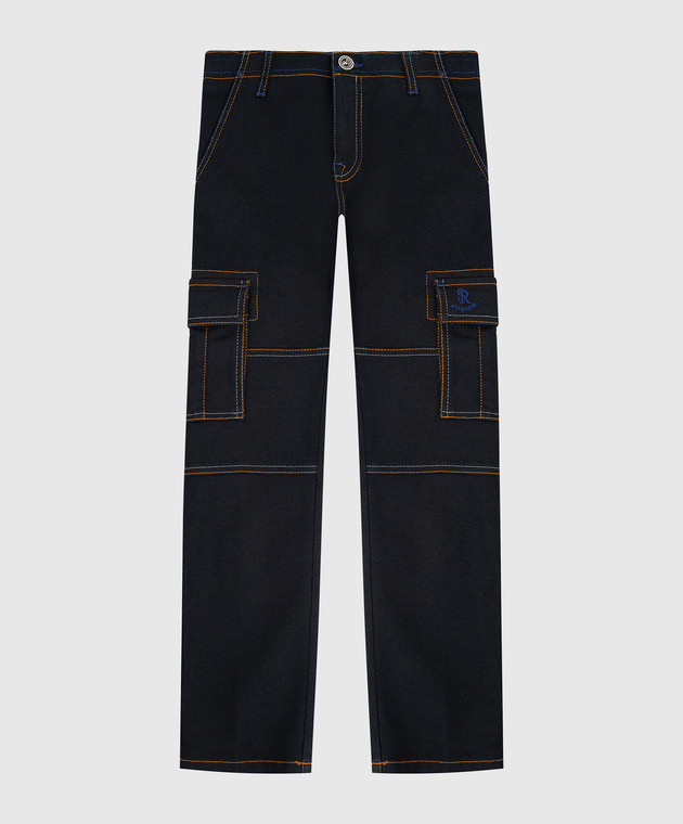 Stefano Ricci Дитячі джинси-карго з контрастною строчкою YST64011001613