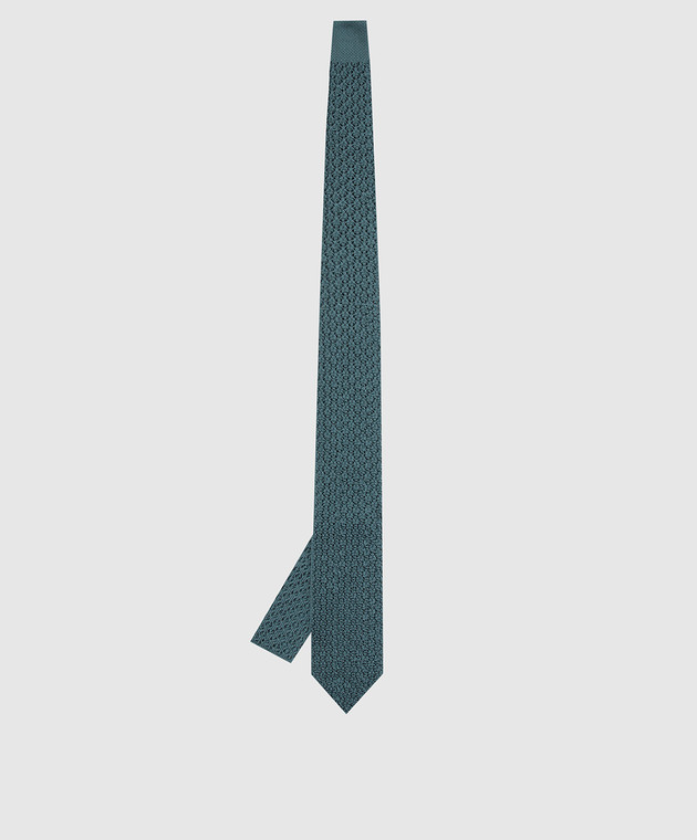 Stefano Ricci Дитячий шовковий бірюзовий краватку в візерунок YCRM1600SETA зображення 2