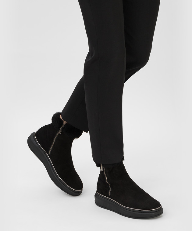 AREA Черные замшевые ботинки на меху 205 изображение 2