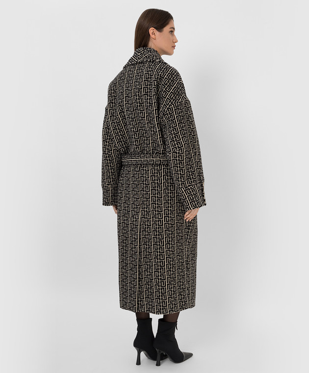 Balmain Пальто из шерсти в узор монограммы WF1UD010W133 изображение 4