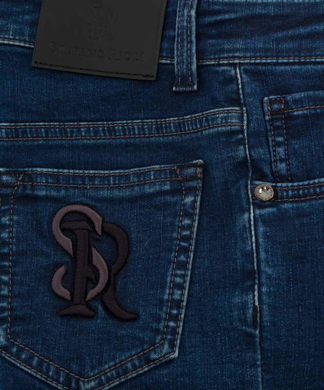 Stefano Ricci Children's jeans with logo embroidery YFT8402010W8BL image 3