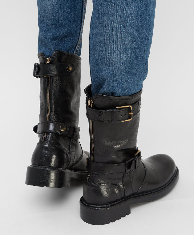Dolce&Gabbana Черные кожаные ботинки A70032AW352 изображение 2