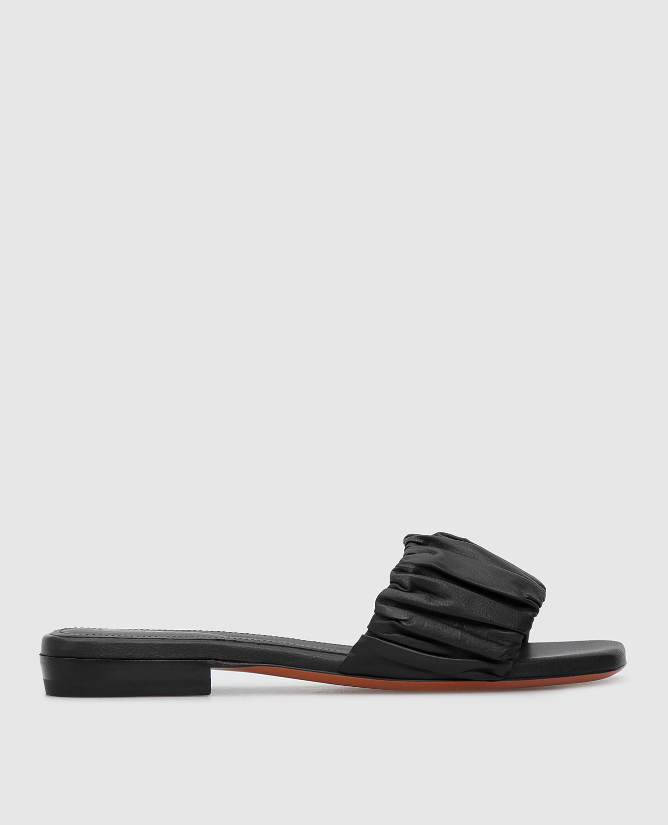 

Черные кожаные шлепанцы Santoni, Черный, Шлепанцы