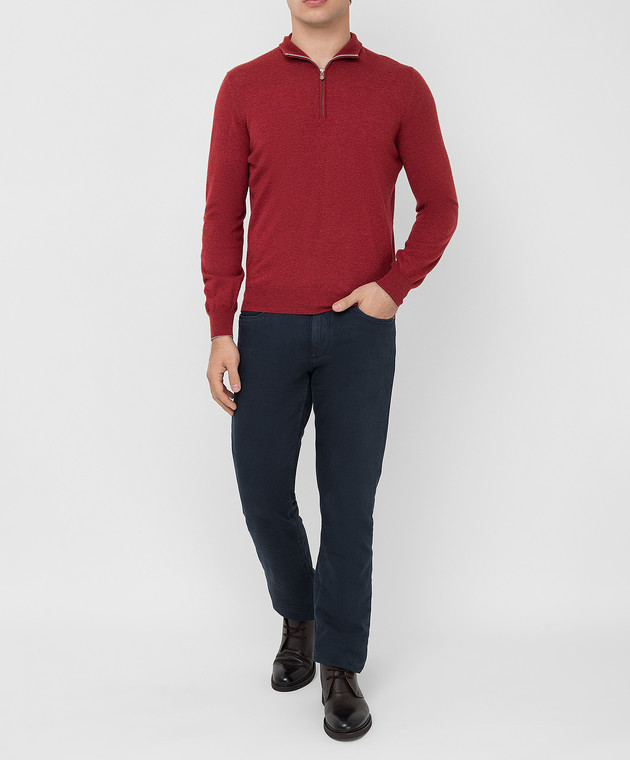 Brunello Cucinelli Красное поло из кашемира M2Q00124 изображение 2