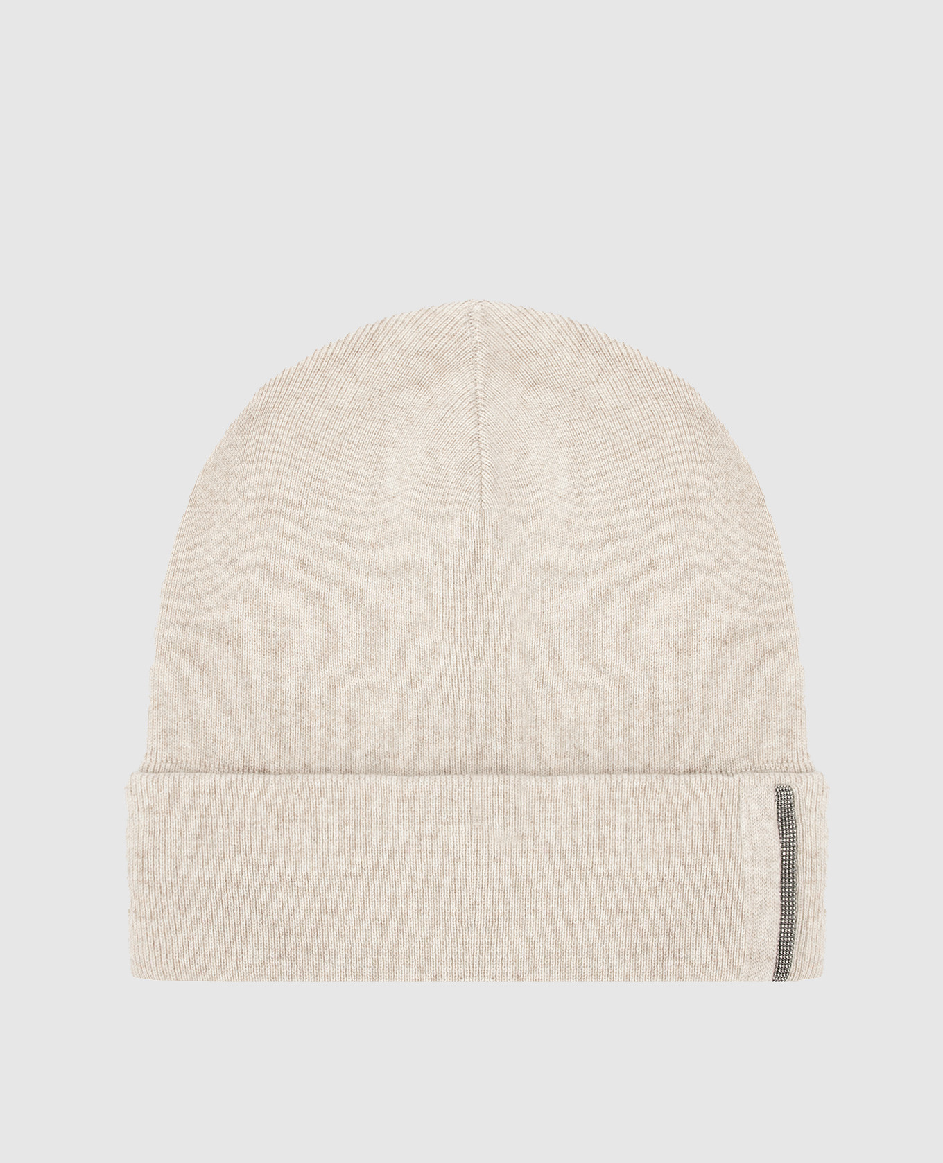 

Меланжевая шапка из кашемира с цепочками, Бежевый, Шапки