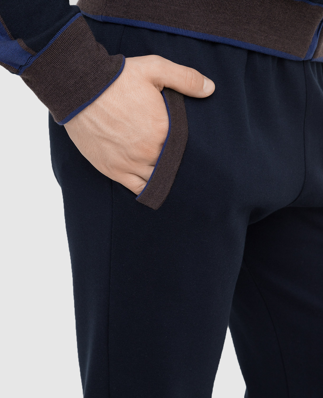 Bertolo Cashmere Темно-синие спортивные брюки 902088001965 изображение 5