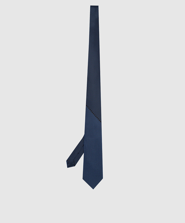 Stefano Ricci Темно-синій шовковий галстук в візерунок патерн CXDD41072 зображення 4
