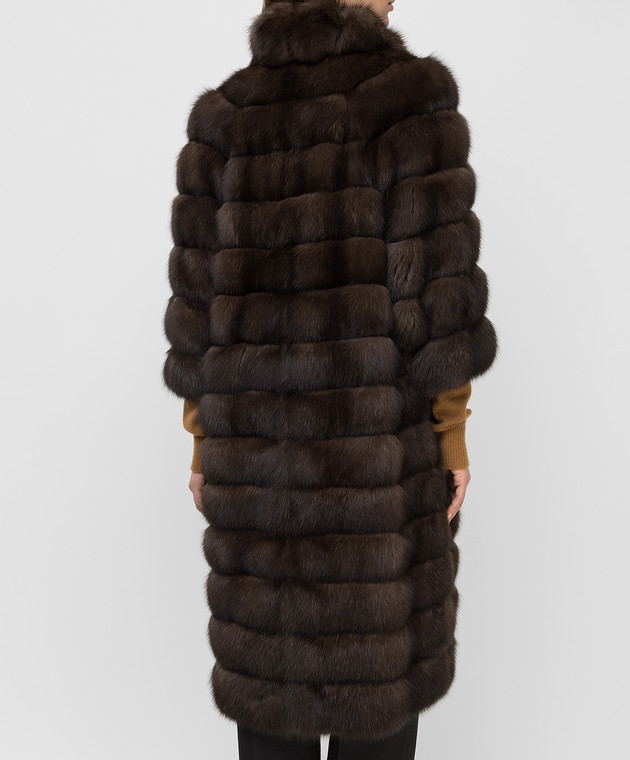 Real Furs House Темно-коричнева шуба з соболя 24342SILVERY зображення 4