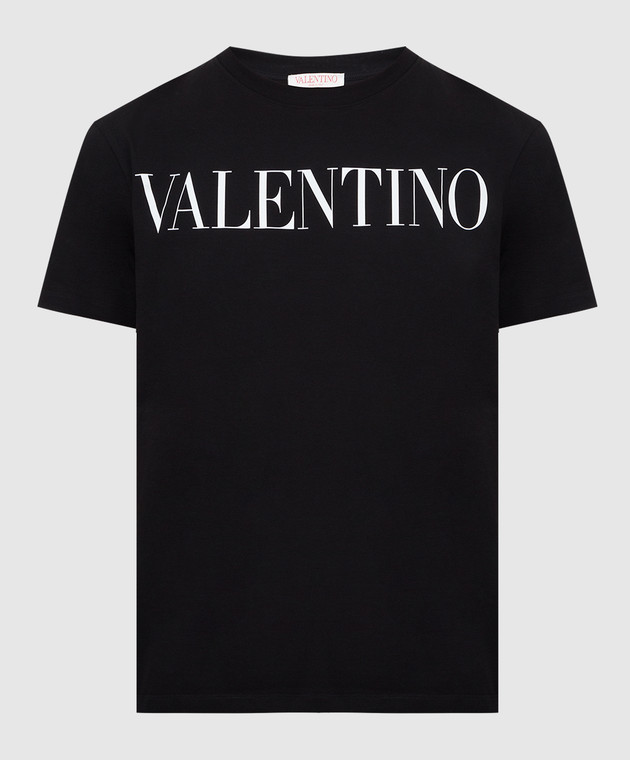 Valentino Черная футболка с принтом логотипа XV3MG10V84F