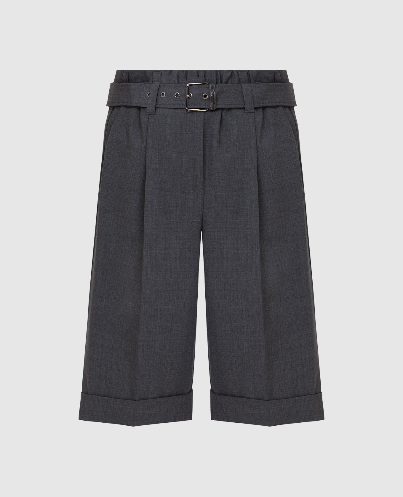 

Серые бермуды из шерсти Brunello Cucinelli, Серый, Шорты