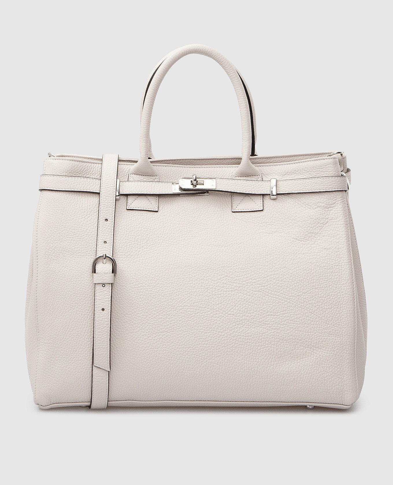 

Светло-серая кожаная сумка-тоут Dollaro, Светло-серый, Сумки на плечо