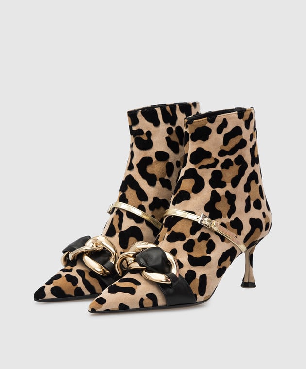 N21 Suede ankle boots in leopard print 21ICPXNV12033 image 3
