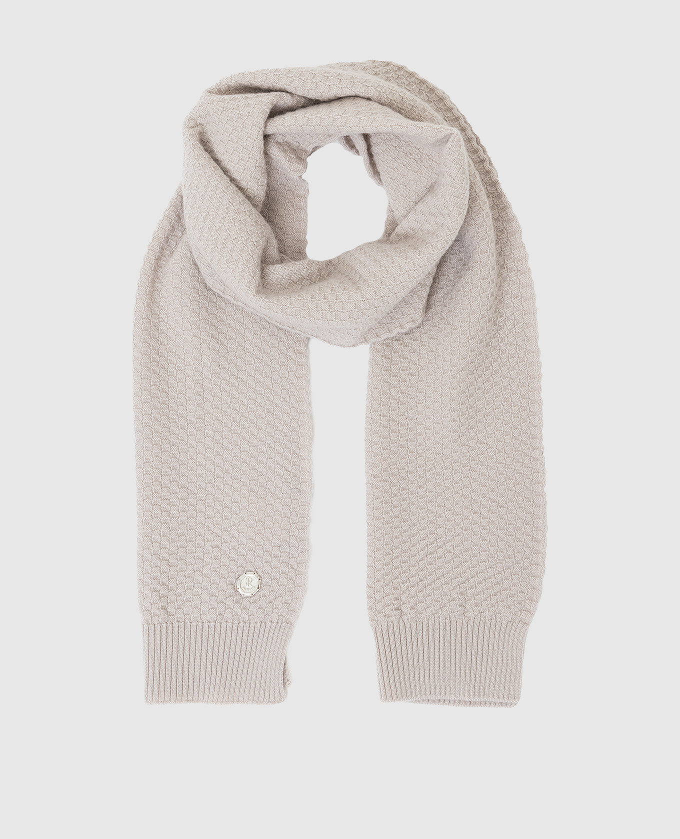 Children's light beige cashmere patterned scarf