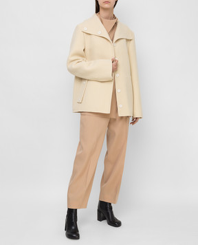 Jil Sander Светло-бежевое пальто из  шерсти JSPT410084WT200603
