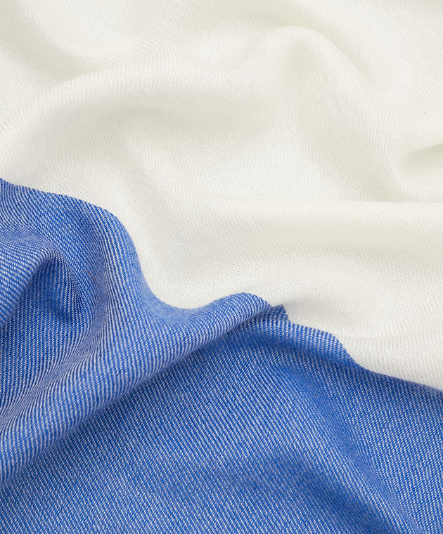 Loro Piana Синий платок из кашемира и шелка F3FAF8209 изображение 3