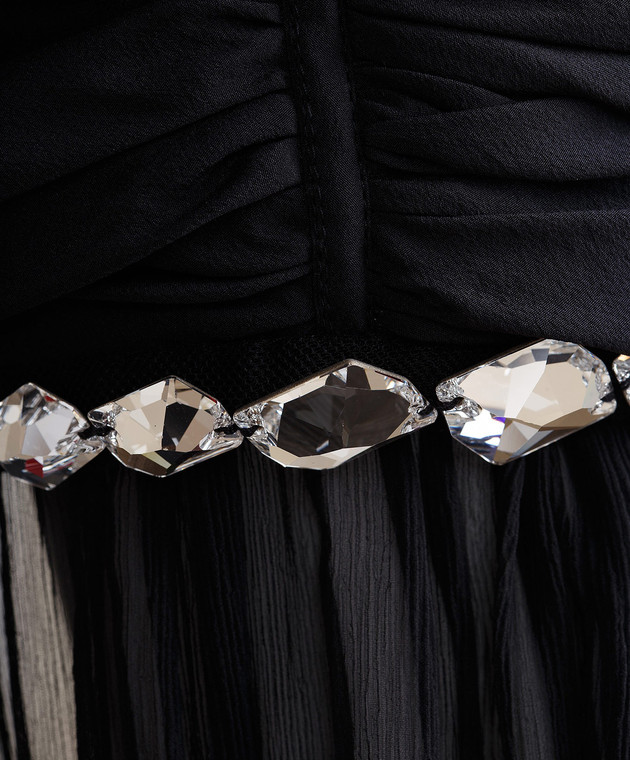 Blumarine Черное платье из драпированного шелка со шлейфом 58456 изображение 5