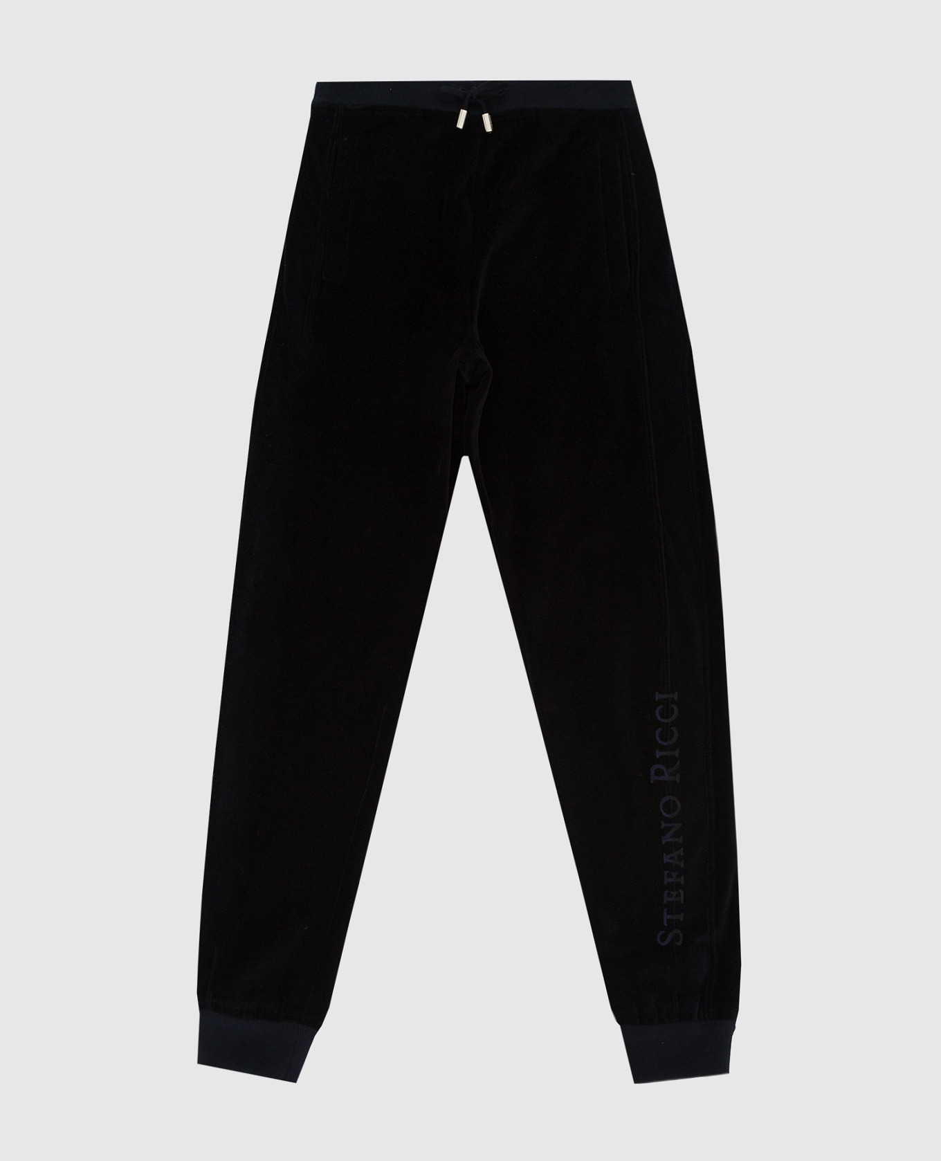 Kids velor joggers with logo embroidery