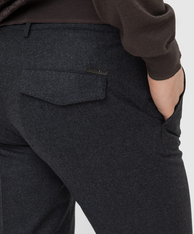 Stefano Ricci Темно-серые брюки из шерсти, шелка и кашемира M1T1400090WKC601 изображение 5