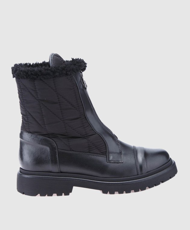 Moncler Черные кожаные ботинки 20314