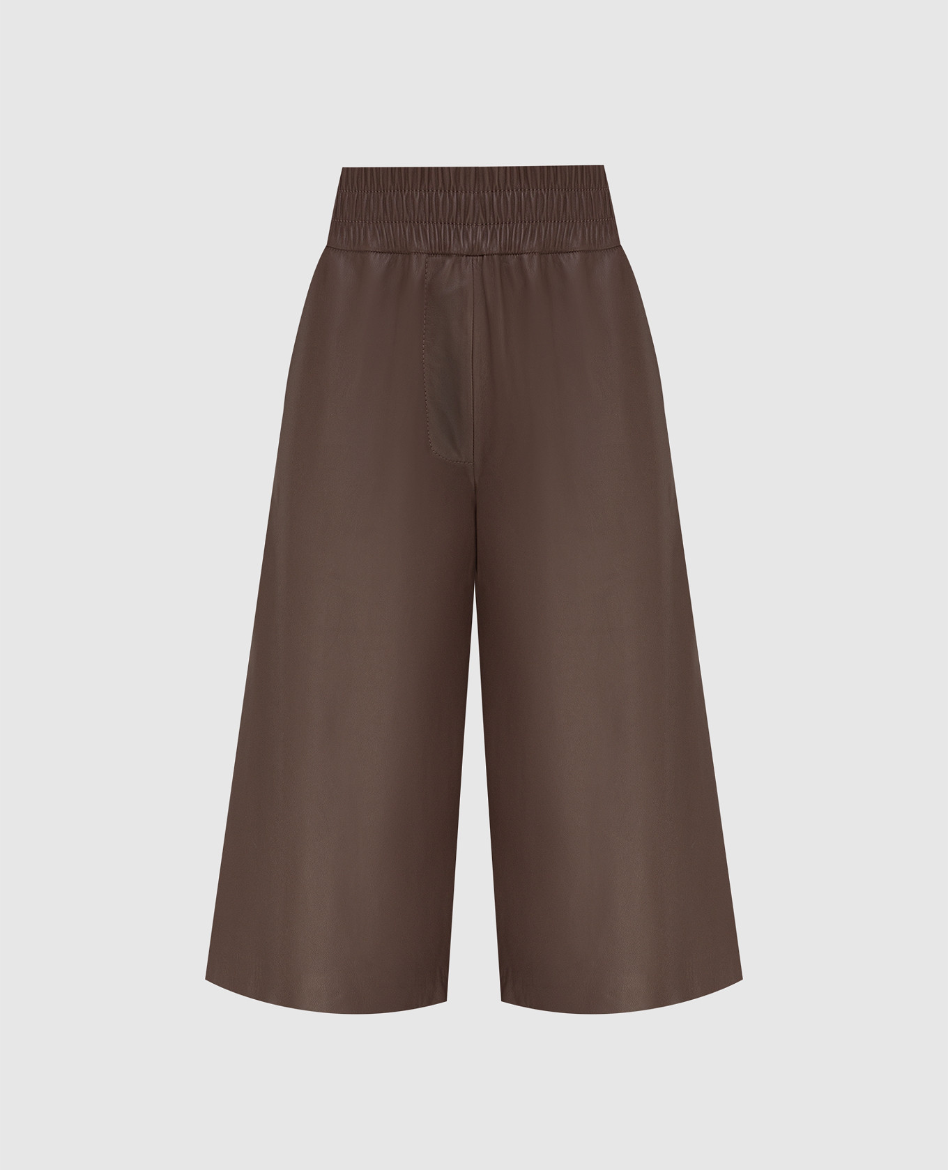 Brown leather bermuda shorts