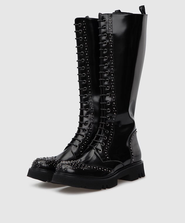 MYM Icarus black leather studded boots ICARUS image 3
