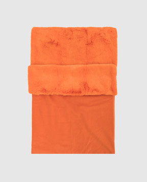 Stefano Ricci Детское оранжевое одеяло из кашемира на меху YPA6400001B00003