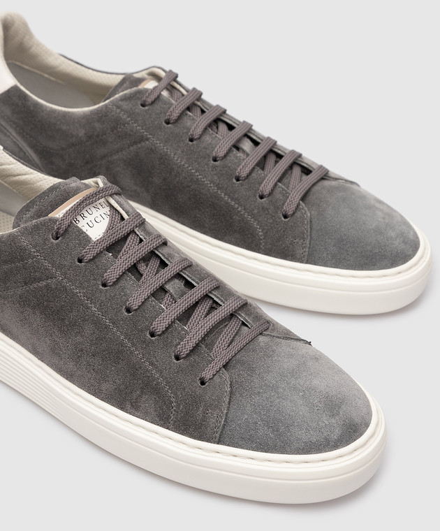 Brunello Cucinelli Темно-серые замшевые сникеры MZUSBBJ264 изображение 5