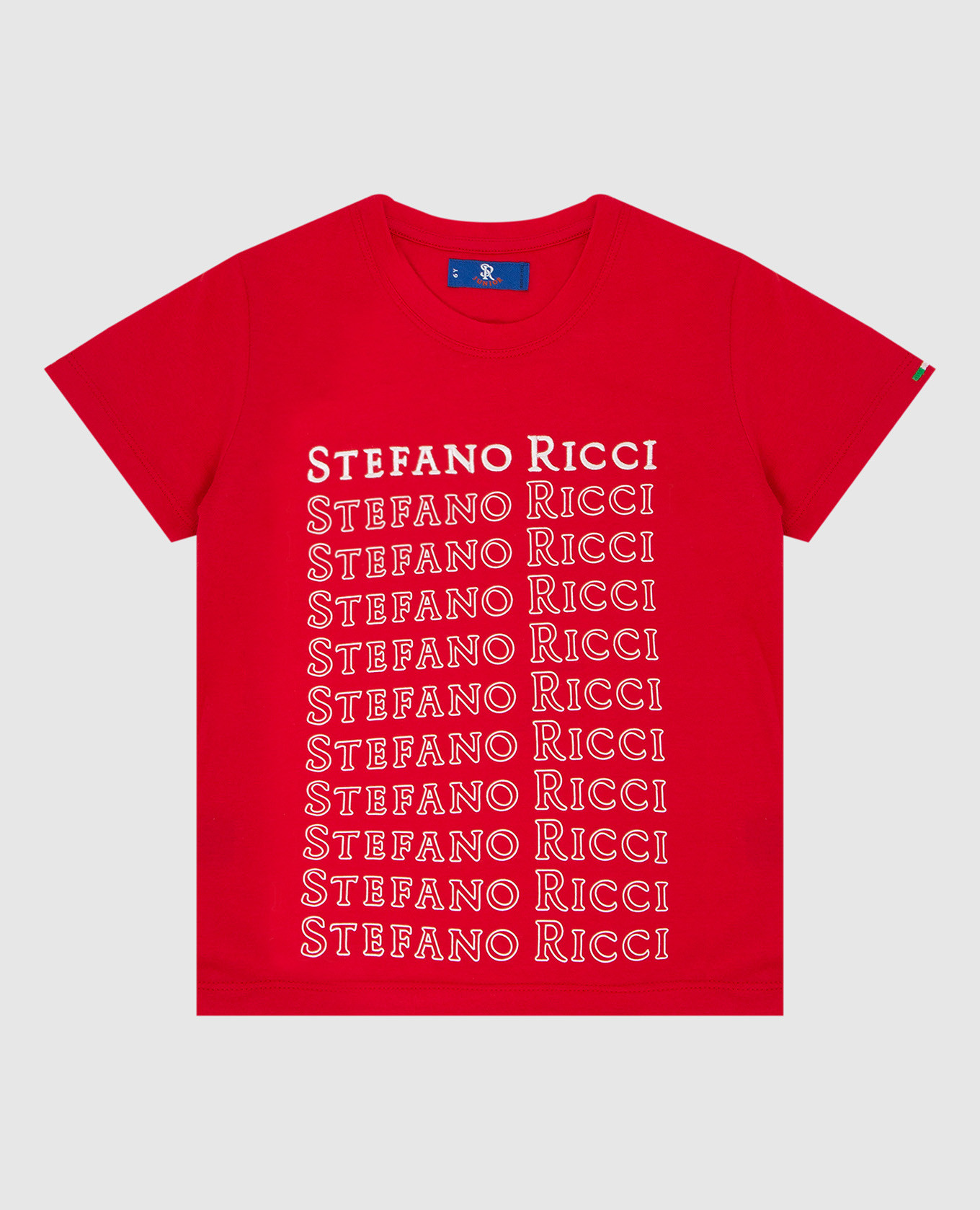 Children's red T-shirt with logo print