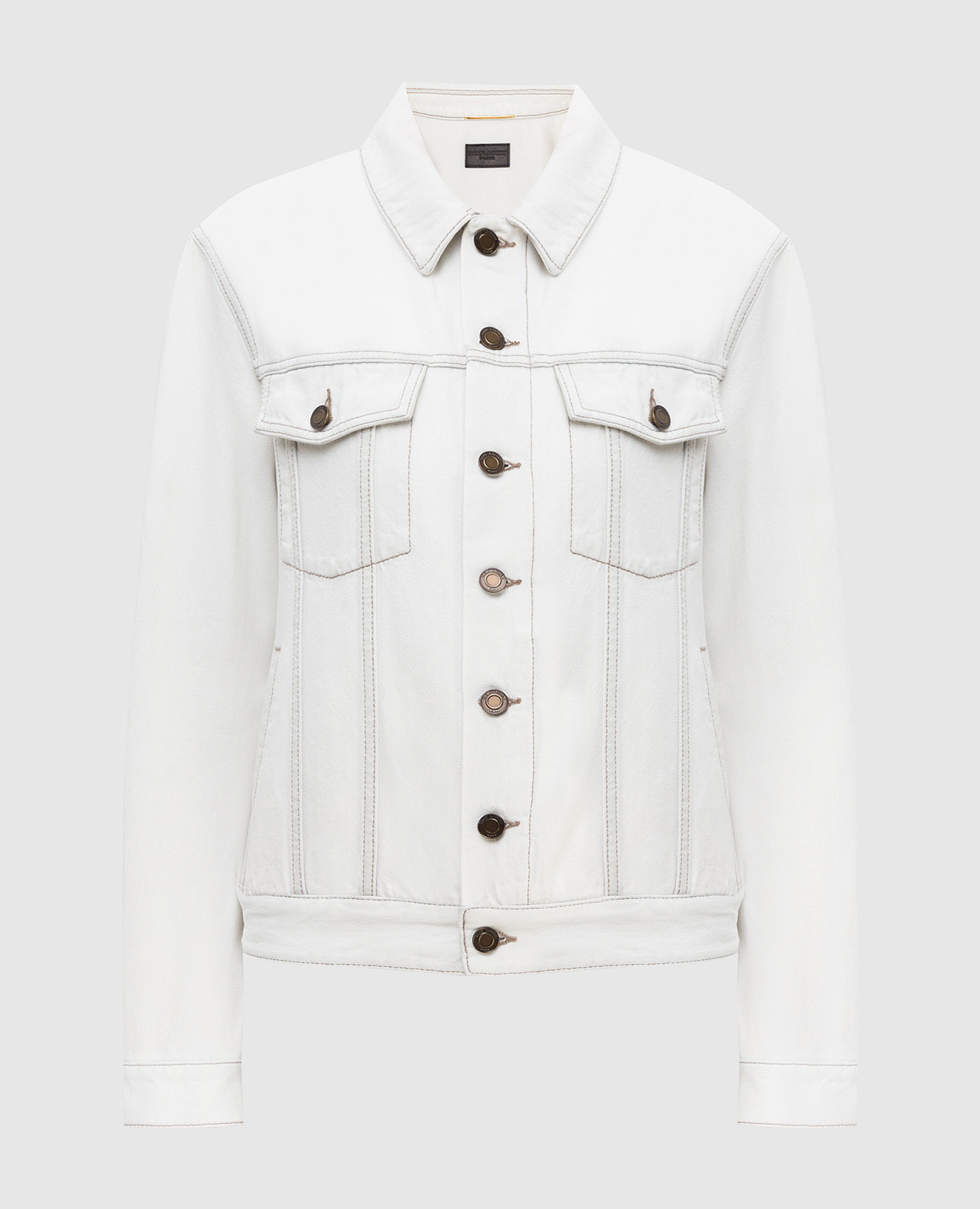

Джинсовая куртка с контрастной строчкой Saint Laurent, Белый, Куртки