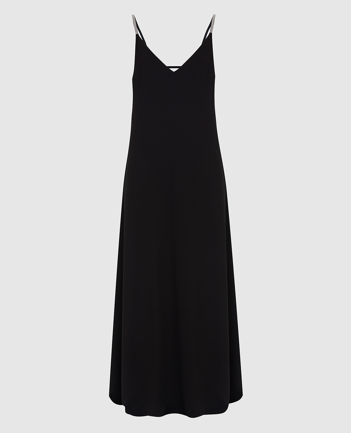 Черное платье с цепочкой мониль