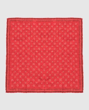 Brunello Cucinelli Красный льняной платок в узор MQ8490091