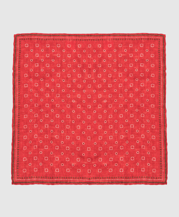 Brunello Cucinelli Red linen scarf in a pattern MQ8490091