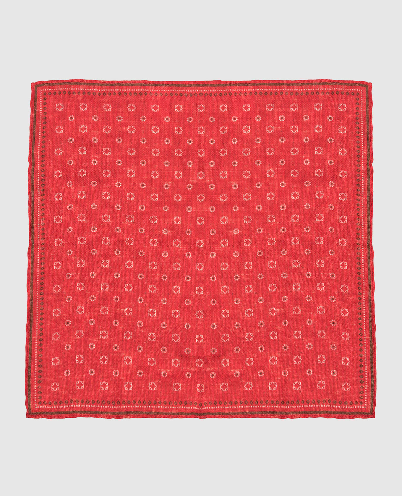 Red linen scarf in a pattern