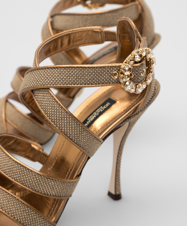 Dolce&Gabbana Золотистые босоножки CR0927AX084 изображение 5