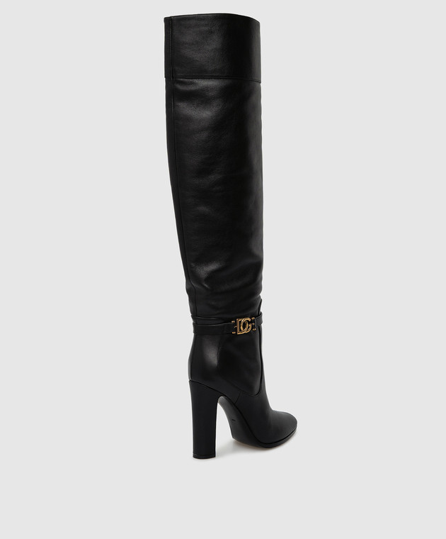 Dolce&Gabbana Черные кожаные ботфорты CU0671AW695 изображение 4