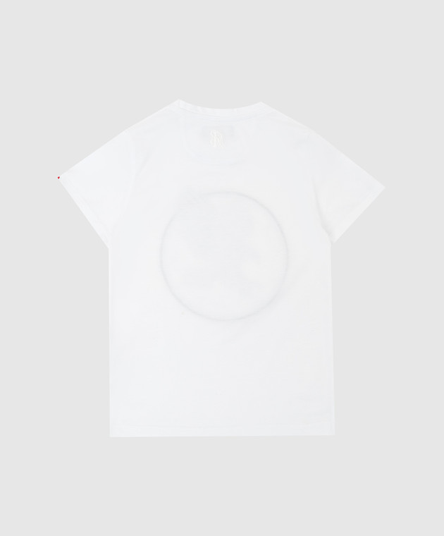 Stefano Ricci Детская белая футболка с вышивкой YNH8400140803 изображение 2