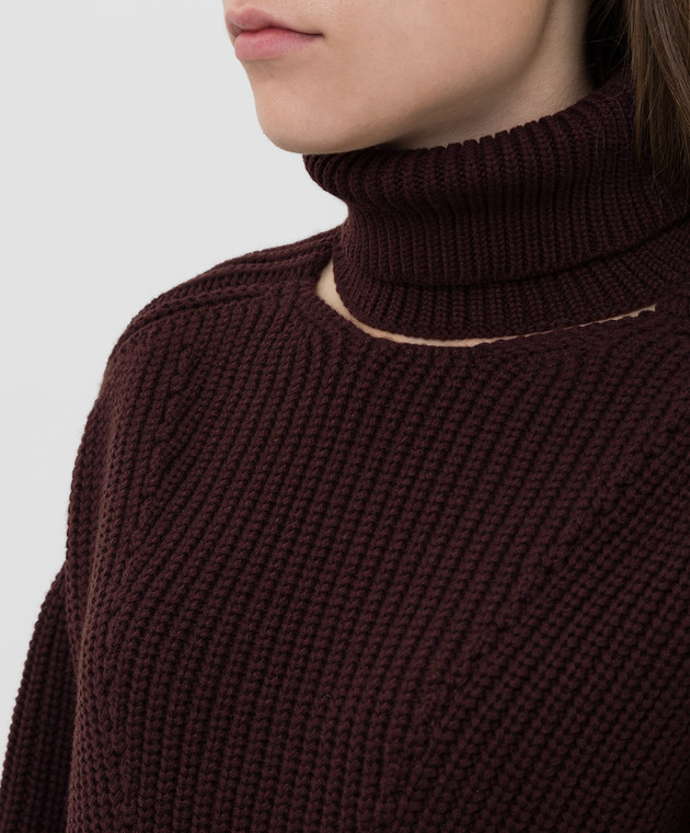 Bottega Veneta Бордовий светр з кашеміру 568831 зображення 5