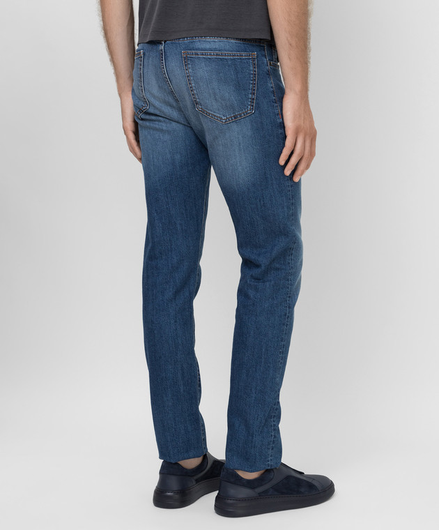 ISAIA Синие джинсы с эффектом потертости DCR002DJ061 изображение 4