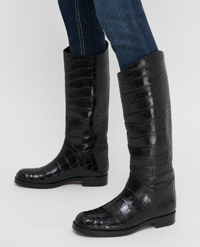Santoni Чорні шкіряні чоботи WCCA52151