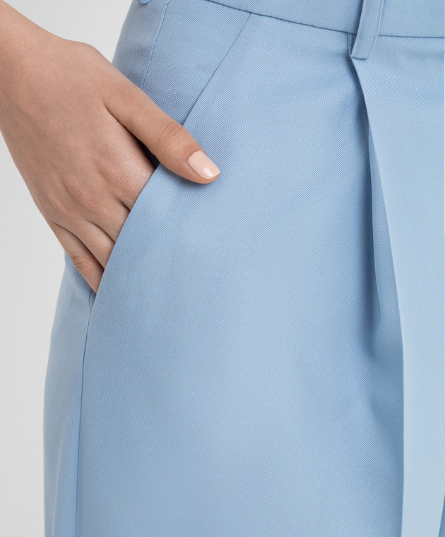 NINA RICCI Голубые брюки из шерсти 20PCPA003WV0241 изображение 5