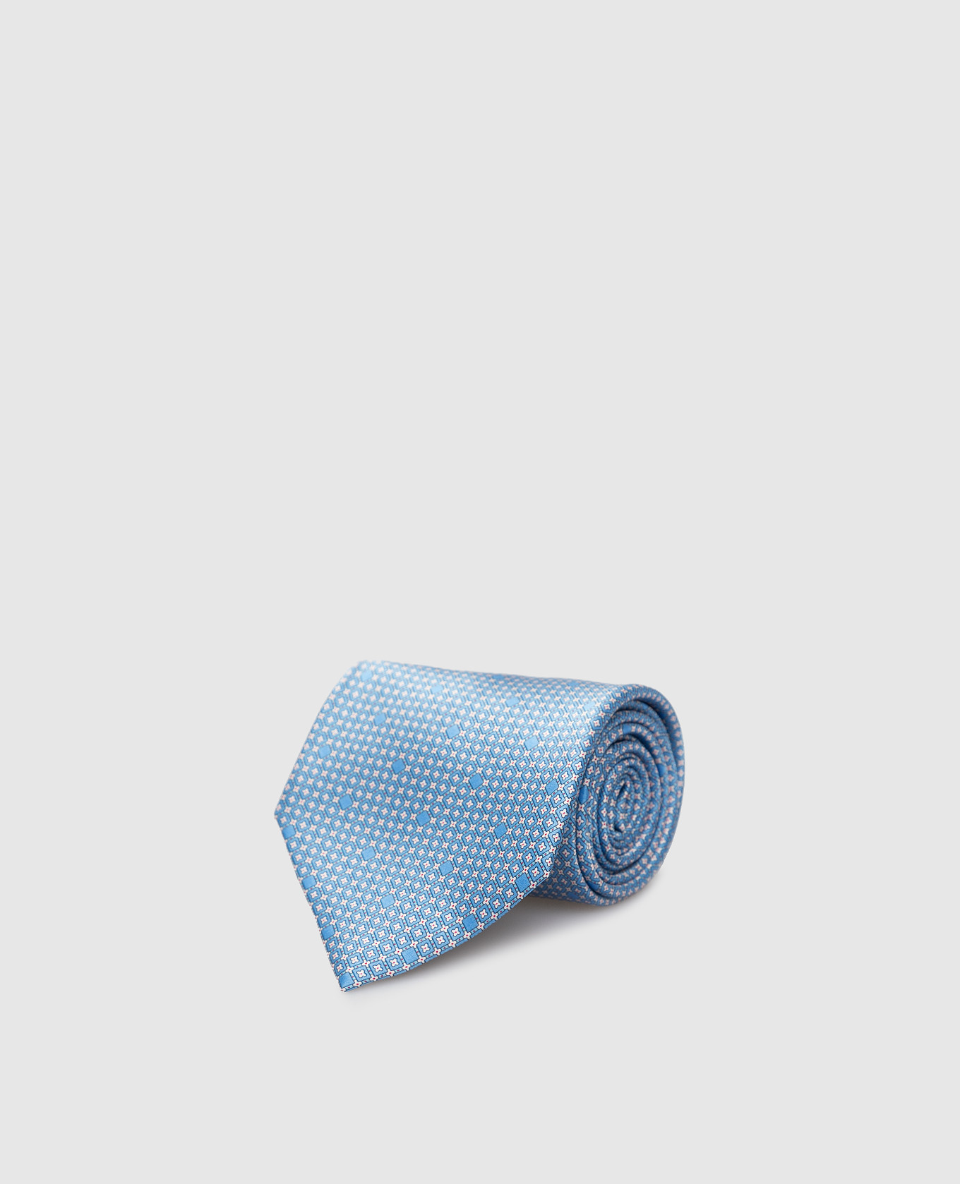 Голубой галстук ручной работы из шелка