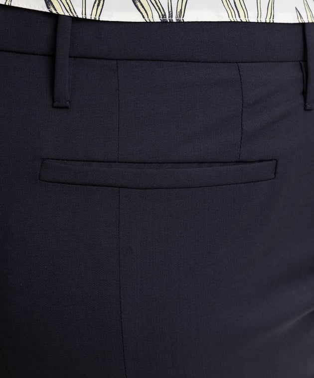 Prada Темно-синие брюки из шерсти P201CRO1 изображение 5