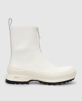 Jil Sander Белые кожаные ботинки JP37002A14513