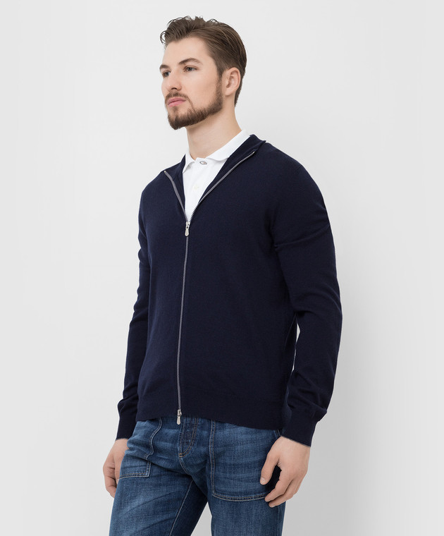 Brunello Cucinelli Темно-синий кардиган из кашемира M2400106 изображение 3