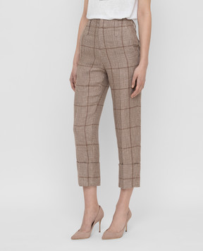 Brunello Cucinelli Бежеві штани з льону MF599P7257