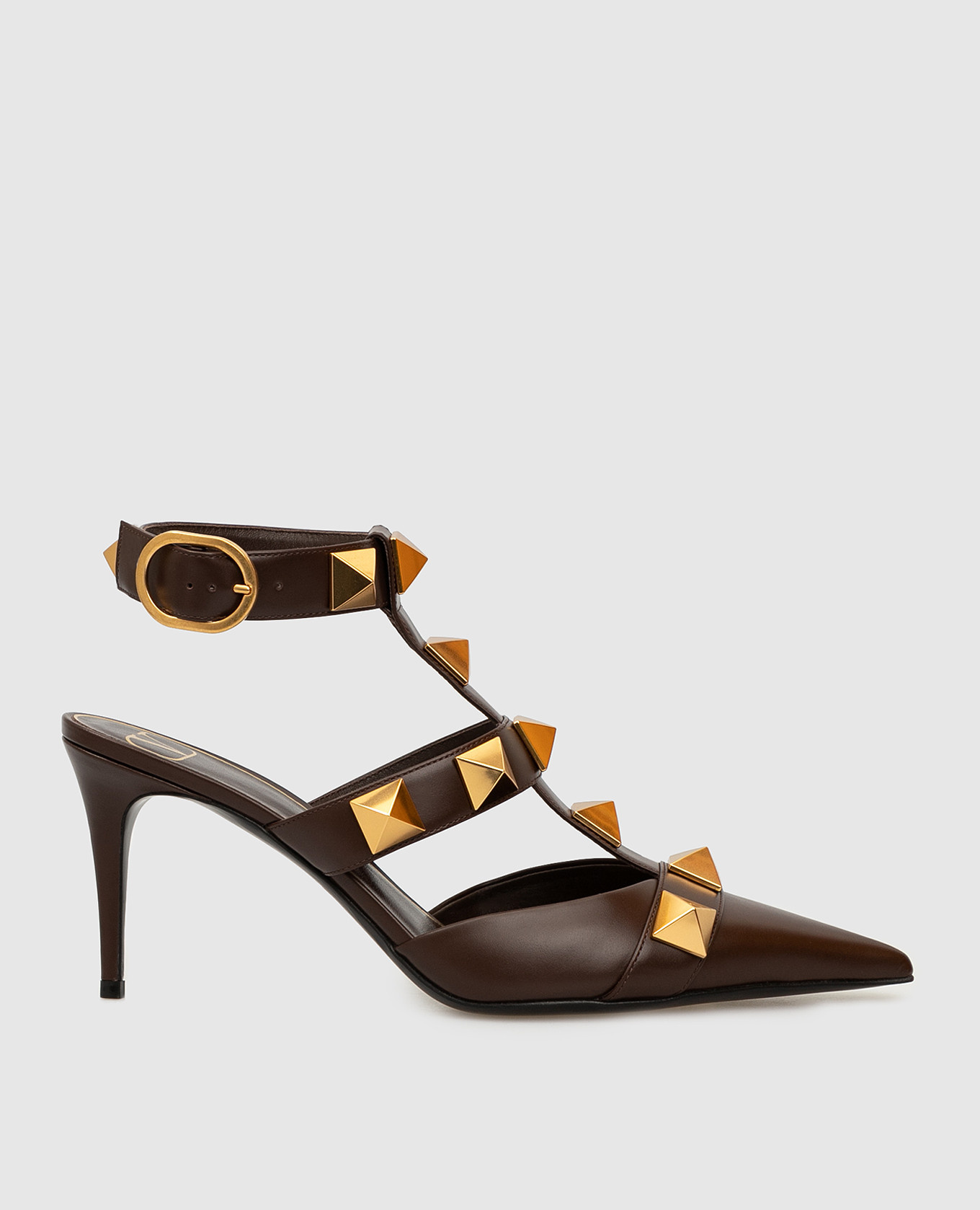 

Коричневые кожаные босоножки "Roman Stud" Valentino, Коричневый, Босоножки