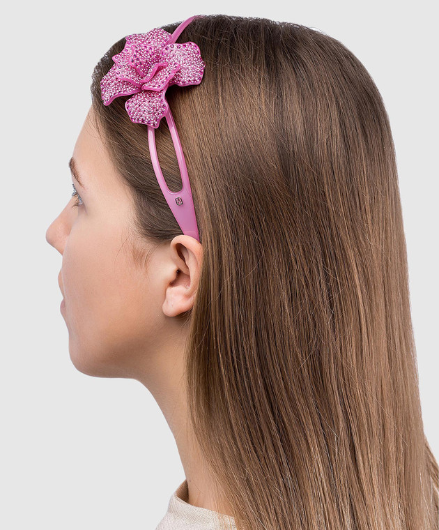 Alexandre De Paris Розовый обруч для волос AcapulcoJungle AHB1549202 изображение 2