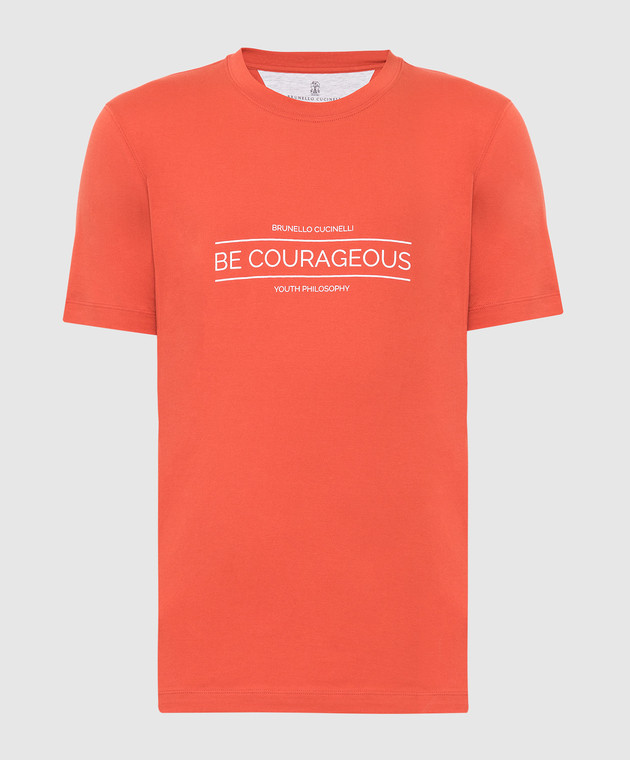 Brunello Cucinelli Оранжевая футболка M0T611110
