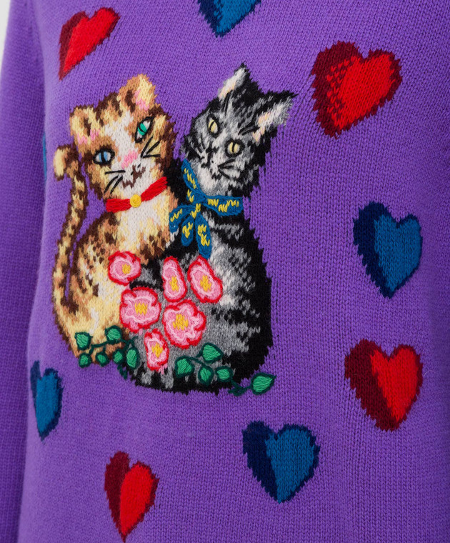 Gucci Фиолетовый свитер из шерсти 579955 изображение 5