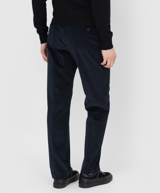 Florentino Темно-синие вельветовые брюки 221666120908 изображение 4
